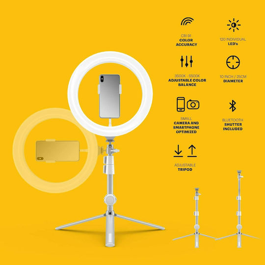 Kodak RL001 Ring Light 25.4cm 3500 - 5500K with Desktop Tripod and Mobile Phone Holder