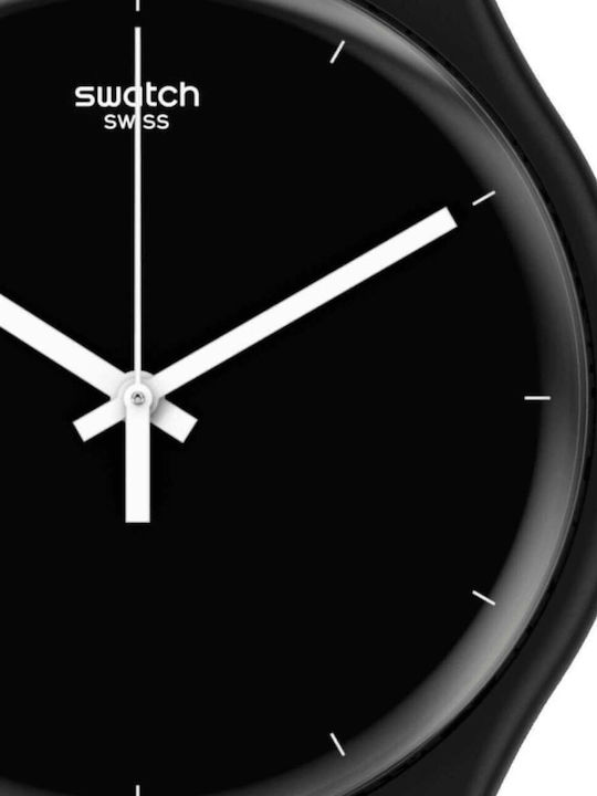 Swatch Think Time Ceas Bărbați 42mm Baterie Cu Curea Din Cauciuc Neagră