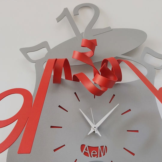 Arti E Mestieri Chef 3D Analog Metallic Grey Wall Clock 50x35cm
