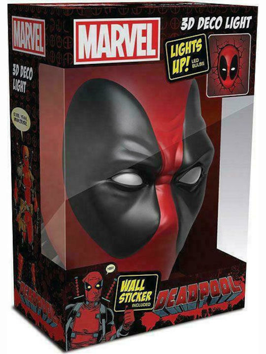 3DLightFX Детска стенна лампа LED Пластмаса Deadpool