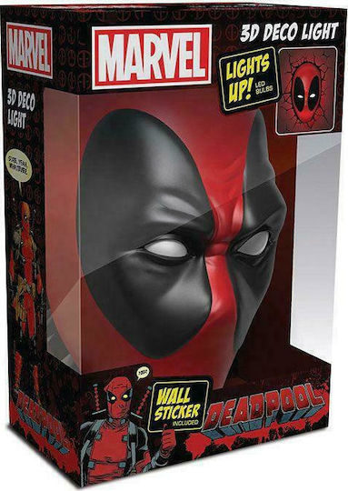 3DLightFX Kinder Wandleuchte LED Kunststoff Deadpool