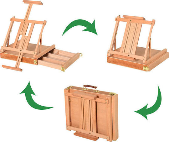 HomCom Καβαλέτο Ζωγραφικής Tischplatte Hölzernes 42x69.5εκ. Holz Klappbare Malerstaffelei