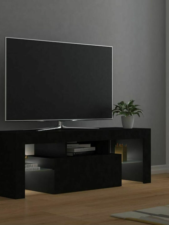 TV Stand with LED Lighting Black L120xD35xH40cm