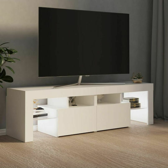 TV Stand with LED Lighting White M140xD35xH40cm