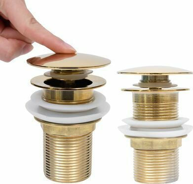 vidaXL Cupru Supapă Chiuveta cu Ieșire 40mm și Dimensiune 6.4x6.4cm Auriu