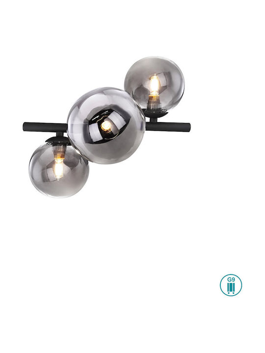 Globo Lighting Riha Modernă De sticlă Plafonieră de tavan cu Dulie G9 28buc Negru