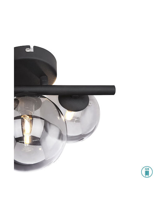 Globo Lighting Riha Ceiling Mount Light 28cm Black with Socket G9
