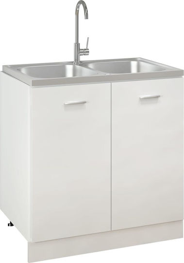 vidaXL Ένθετος Νεροχύτης Inox Μ80xΠ50cm Ασημί
