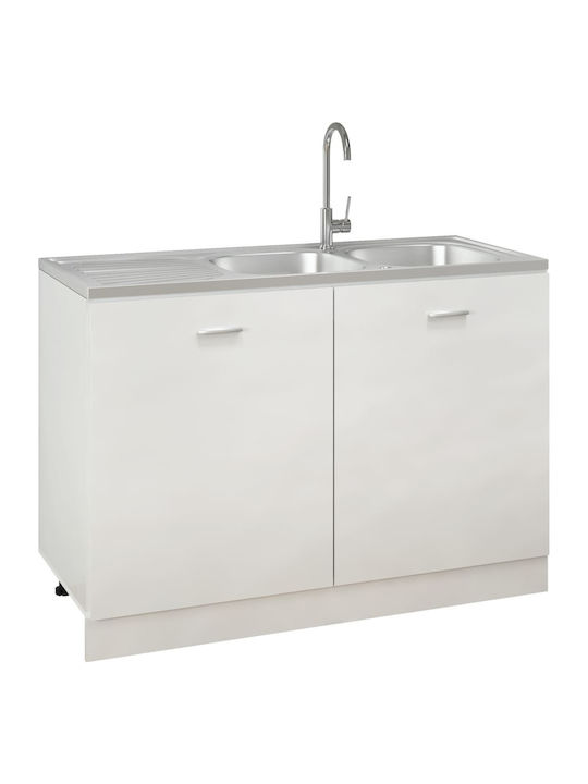 vidaXL Ένθετος Νεροχύτης Inox Μ120xΠ60cm Ασημί