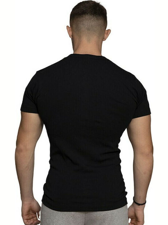 Men's Short Sleeve Undershirt in Black Color