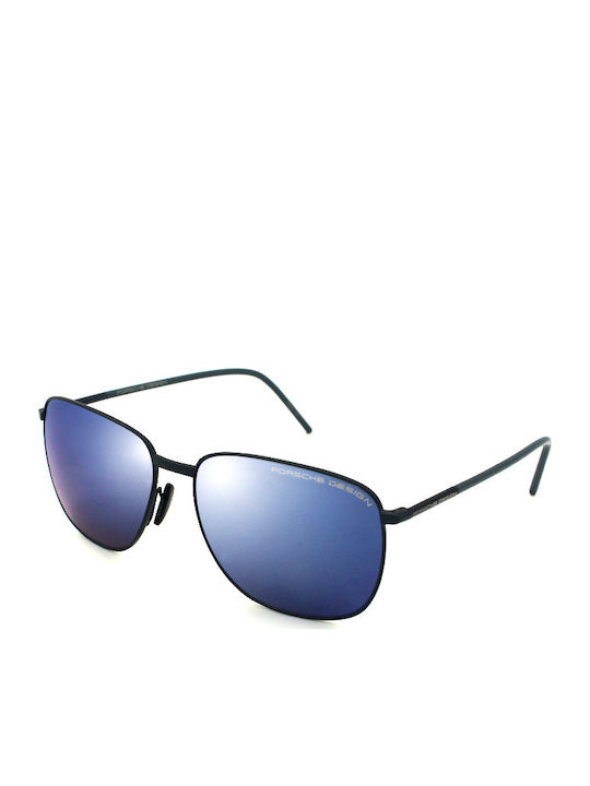 Porsche Design Men's Sunglasses with Blue Metal Frame and Blue Mirror Lens P8630 D