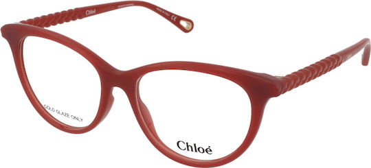 Chloe Plastic Eyeglass Frame Cat Eye Brown CH0005O 006
