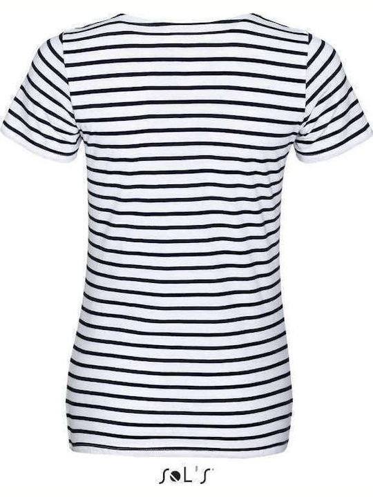 Sol's Miles Ανδρικό Διαφημιστικό T-shirt Κοντομάνικο White / Navy