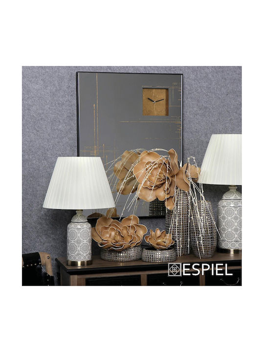 Espiel Ρολόι Τοίχου Καθρέφτης Ασημί 60x80cm