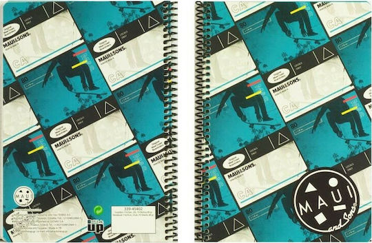 Maui & Sons Spirale Schulfachheft B5 70 Papiereinlagen 2 Themen Verschiedene Designs oder Farben