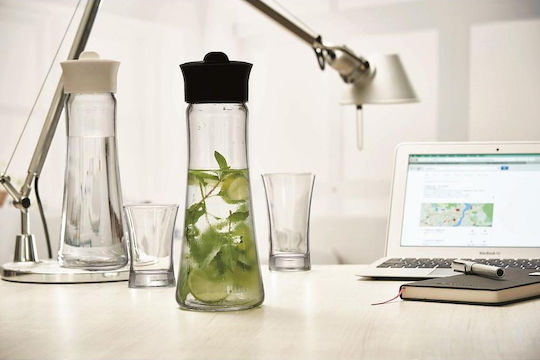 Espiel Basic Bottle Water Glass with Screw Cap Black 1030ml
