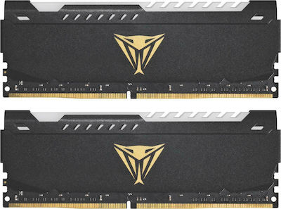 Patriot Viper Steel RGB 64GB DDR4 RAM με 2 Modules (2x32GB) και Ταχύτητα 3200 για Desktop