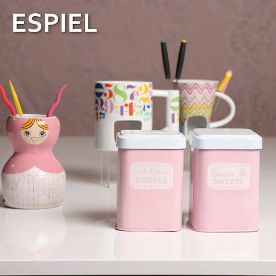 Espiel Babushka Porcelain Fondue Pot with Tea Light for 3 Persons Pink 11x11x16cm