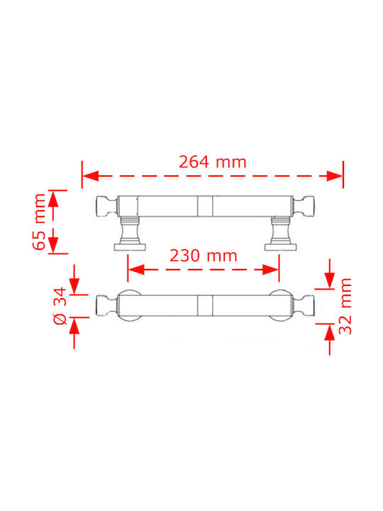 Viobrass Handle Front Door 5218 5218 264mm Nickel / Inox