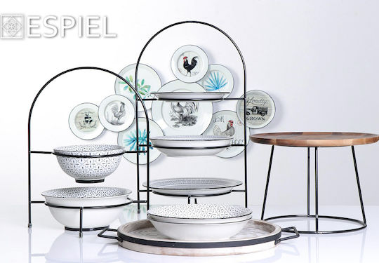 Espiel Метал Етажерка 2 нива Черен 1бр Espiel Метал Етажерка 2 нива Черен 1бр