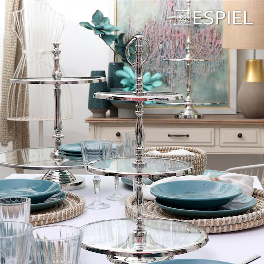 Espiel Inox Dessert Tower Stand with 3 Tiers Silver Ø28cm