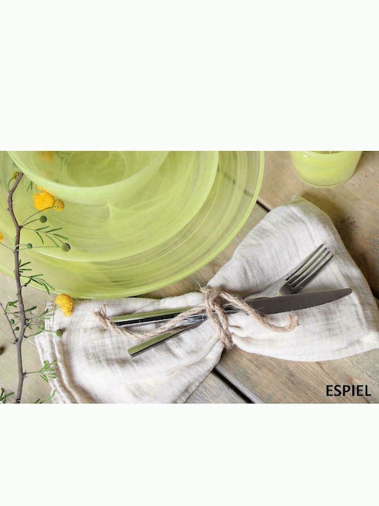 Espiel Atlas Servierplatte Glas Gelb mit Durchmesser 37cm 1Stück