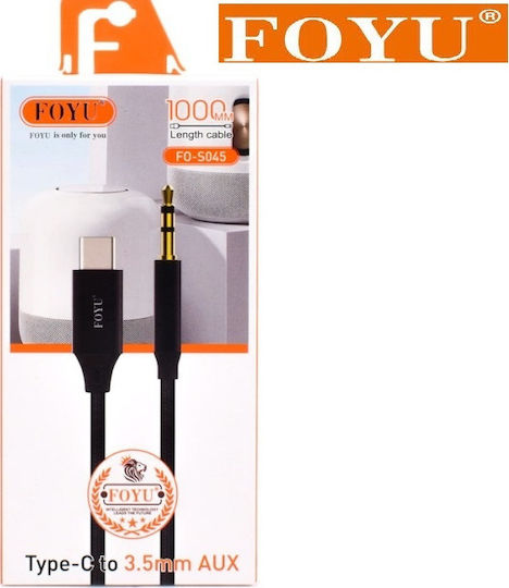 Foyu FO-S045 USB 2.0 Кабел USB-C мъжки - 3,5 мм мъжки Черно 1м (03001LDF80BK)