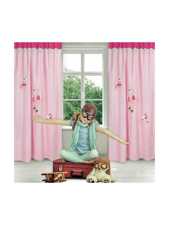 Das Home Детска завеса Dream Line Embroidery с презрамки Розов 420142606464 140x260cm