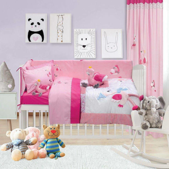 Das Home Kids Tab Top Curtain Dream Line Embroidery Pink 420142606464 140x260cm