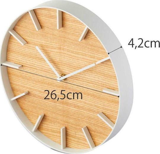 Yamazaki Ρολόι Τοίχου Μεταλλικό Λευκο Ø26.5cm Yamazaki Ρολόι Τοίχου Μεταλλικό Λευκο Ø26.5cm