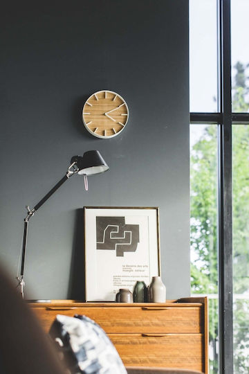 Yamazaki Wall Clock Metallic White Ø26.5cm