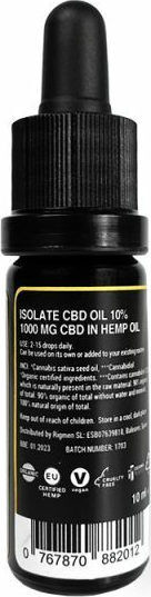Spacecat Isolate Έλαιο Κάνναβης για Μείωση άγχους 1000mg με 10% CBD 10ml