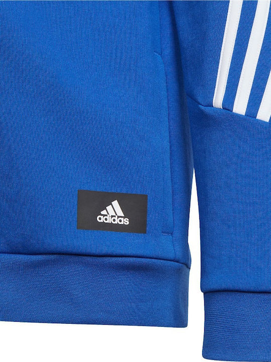 Детски Суичър Жилетка с Качулка и Джобове Син Future Icons 3-Stripes