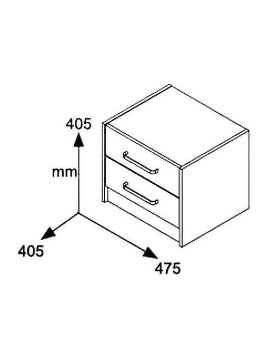 Bedside Table Olympus Wooden Castillo Toro 47.5x40.5x40.5cm