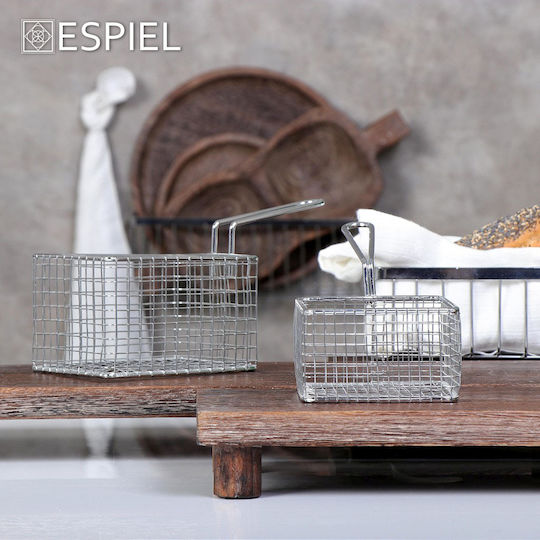 Espiel Deep Fry Basket Serving Basket Metallic with Dimensions 20.5x12x8cm 1pcs