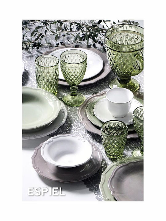 Espiel Tiffany Plate Shallow Ceramic Brown Grey with Diameter 27cm