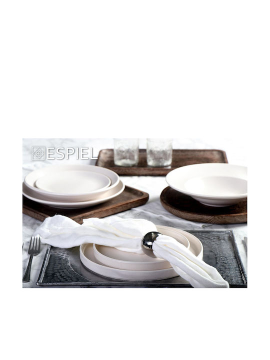 Espiel Terra Matt Plate Soup Ceramic Cream with Diameter 23.5cm