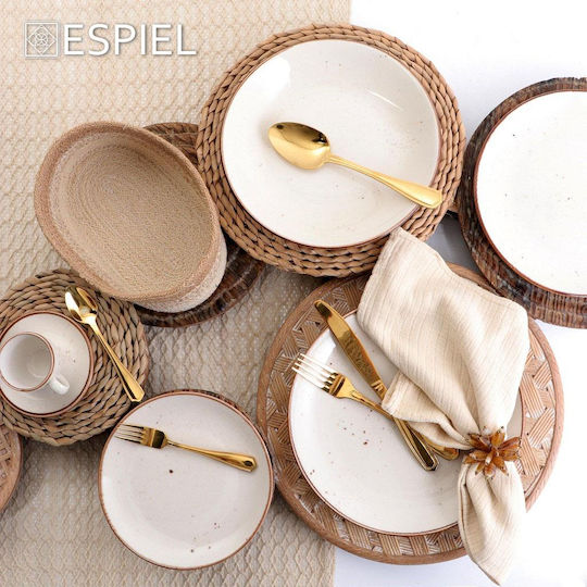 Espiel Terra Jumbo Set Tassen Cappuccino aus Porzellan Cream 350ml 6Stück
