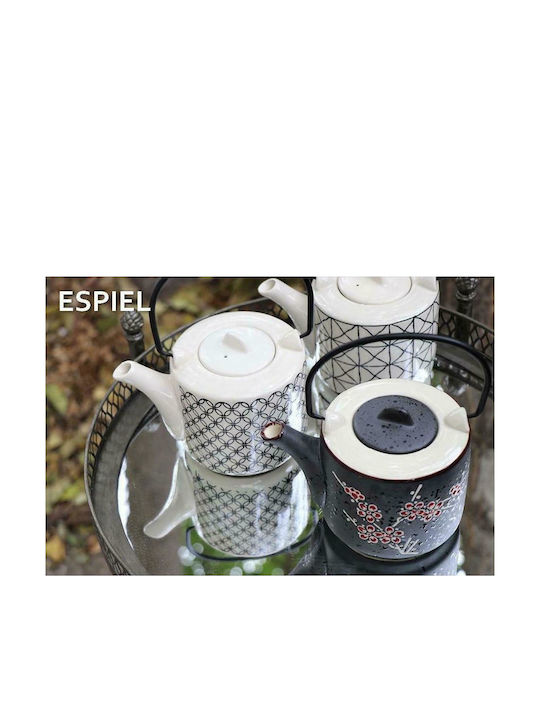 Espiel Τσαγιέρα με Φίλτρο Κεραμική Λευκή 700ml