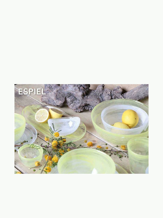 Espiel Atlas Alabaster Servierplatte Oval Glas Gelb 27x14cm 1Stück
