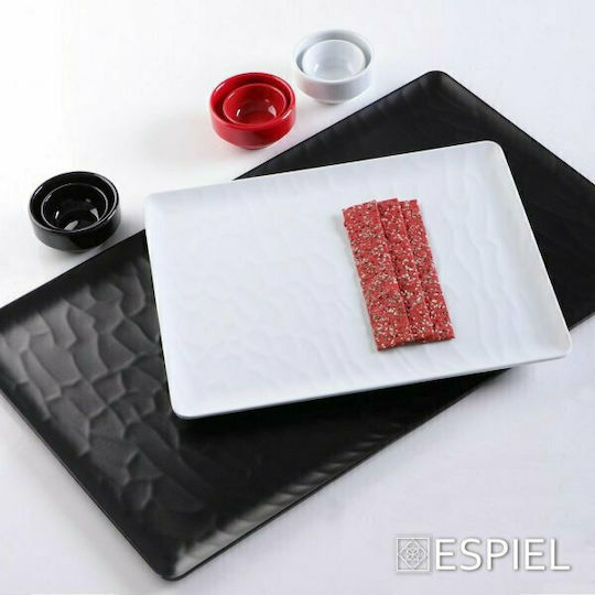 Espiel Wavy Matte Servierplatte Rechteckig Kunststoff Weiß 32.5x26.5cm 2Stück