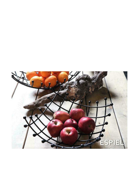 Espiel Fruit Bowl Metallic Black 32x32x13cm
