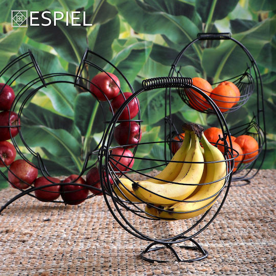 Espiel Φρουτιέρα Μεταλλική Μαύρη 34x11.5x40.5εκ.