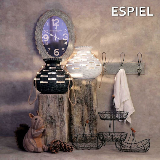 Espiel Φρουτιέρα Μεταλλική Μαύρη 23x15x9εκ.