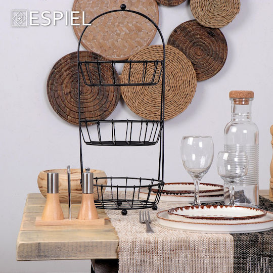 Espiel Rubberwood Salt and Pepper Set Wooden with Stand 2pcs