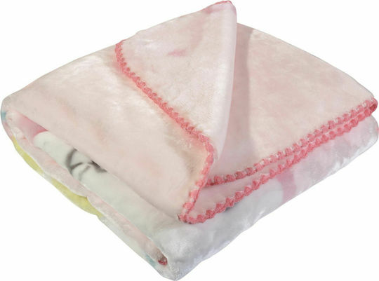 Das Home Blanket Cot Velvet Pink 140x110cm