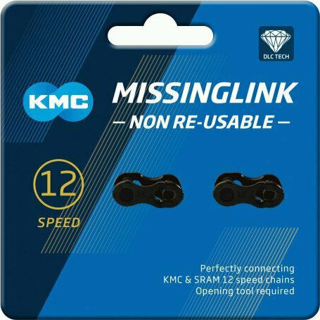 KMC Chain Missing Link 12 NR DLC Kette Sicherung Fahrrad Sicherung Kette Schwarz