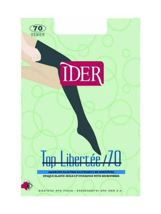 IDER Top Libertee Γυναικείες Ψηλές Κάλτσες 70 Den Μαύρες