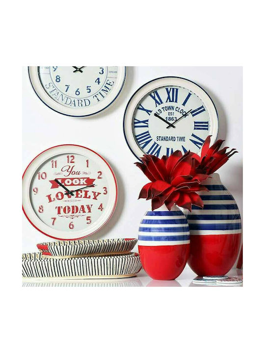 Espiel Antique Wall Clock Metallic Ecru Ø43cm