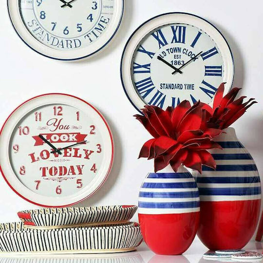 Espiel Antique Wall Clock Metallic Ecru Ø43cm